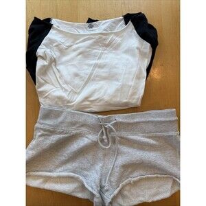 Lot Of 2 Brandy Melville Sweat Shorts And Baseball Tee Size Small
